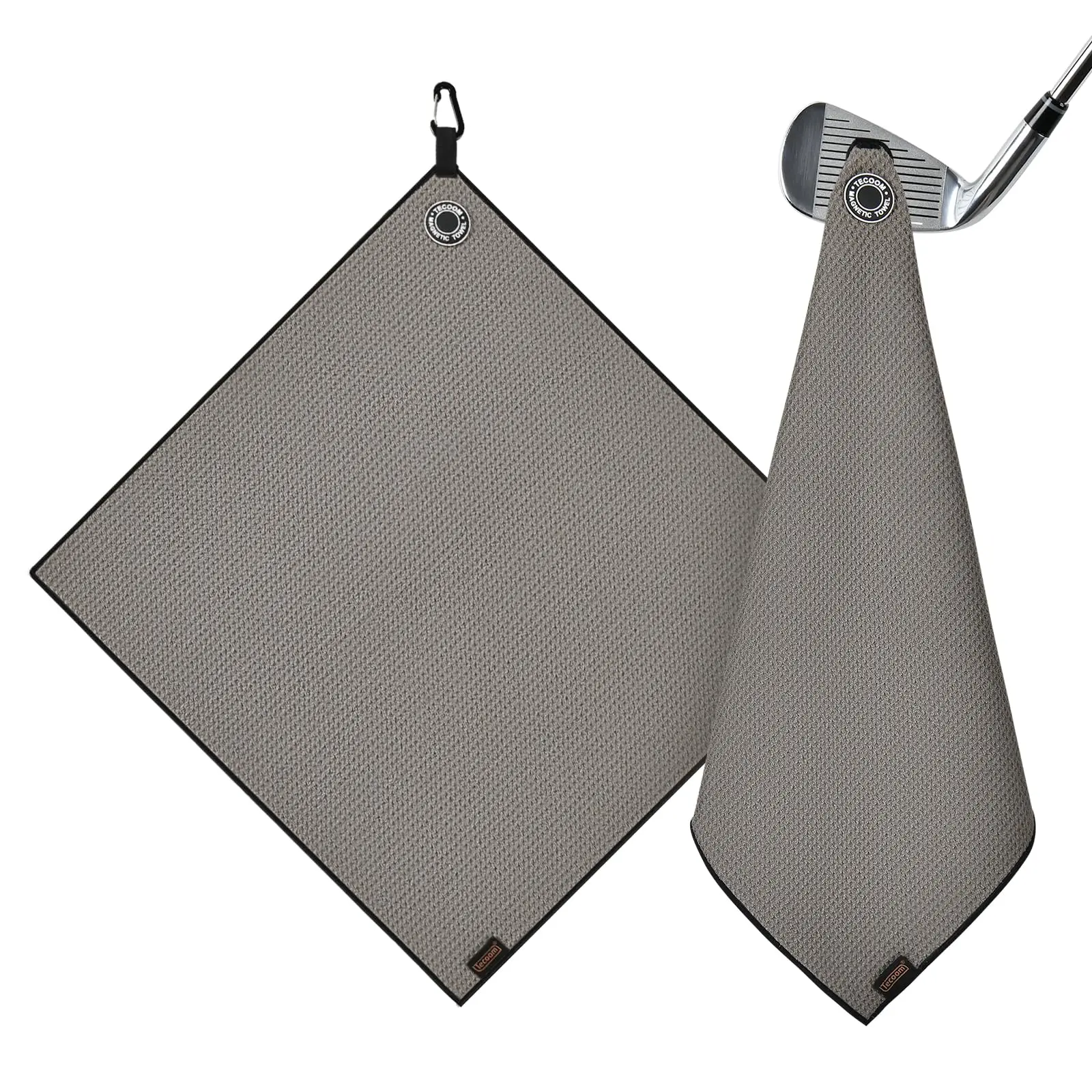Tecoom Magnetic Golf Towel - 18"x18" Ultra Absorbent Waffle Microfiber Towel with Strong Magnet - Double-Stitched Edging for Golf Carts, Bags & Clubs - Perfect Portable Golf Accessories Gift for Men & Women golf accessories Sweeper Putter