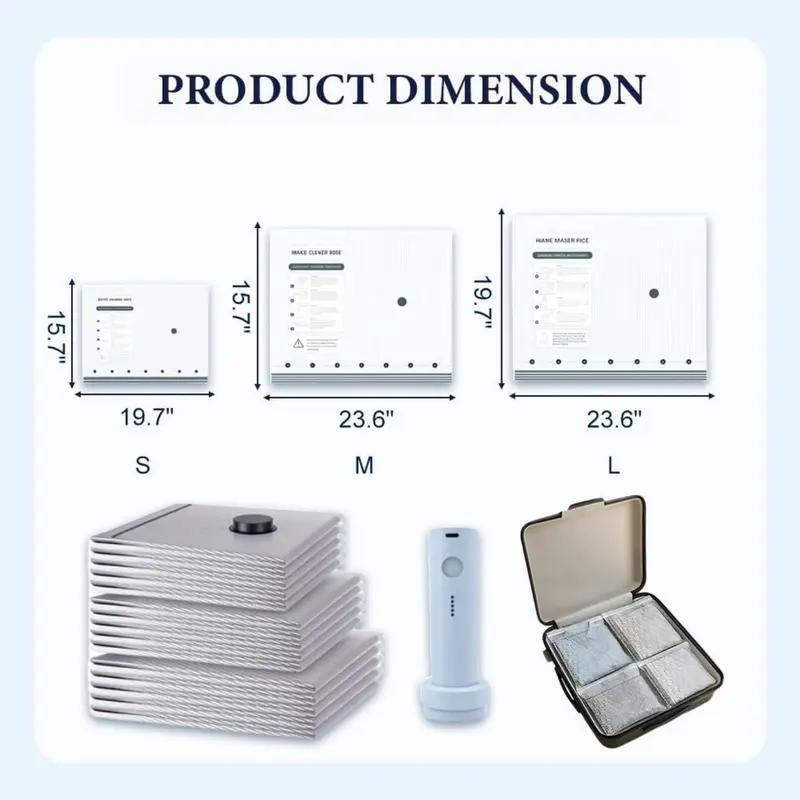 【2026 Upgraded】Cordless Travel Vacuum Storage Compression Bag Set with Rechargeable air Pump 9/15 Pack Waterproof & Reusable Compression Packing Bags for 2 Size,140L/Min Powerful Air Removal,Perfect for Carry-On Suitcases,Valentine's Day gift 【2026 Upgraded】Cordless Travel Vacuum Storage Compression Bag Set with Rechargeable air Pump 9/15 Pack Waterproof & Reusable Compression Packing Bags for 2 Size,140L/Min Powerful Air Removal,Perfect for Carry-On Suitcases,Valentine's Day gift