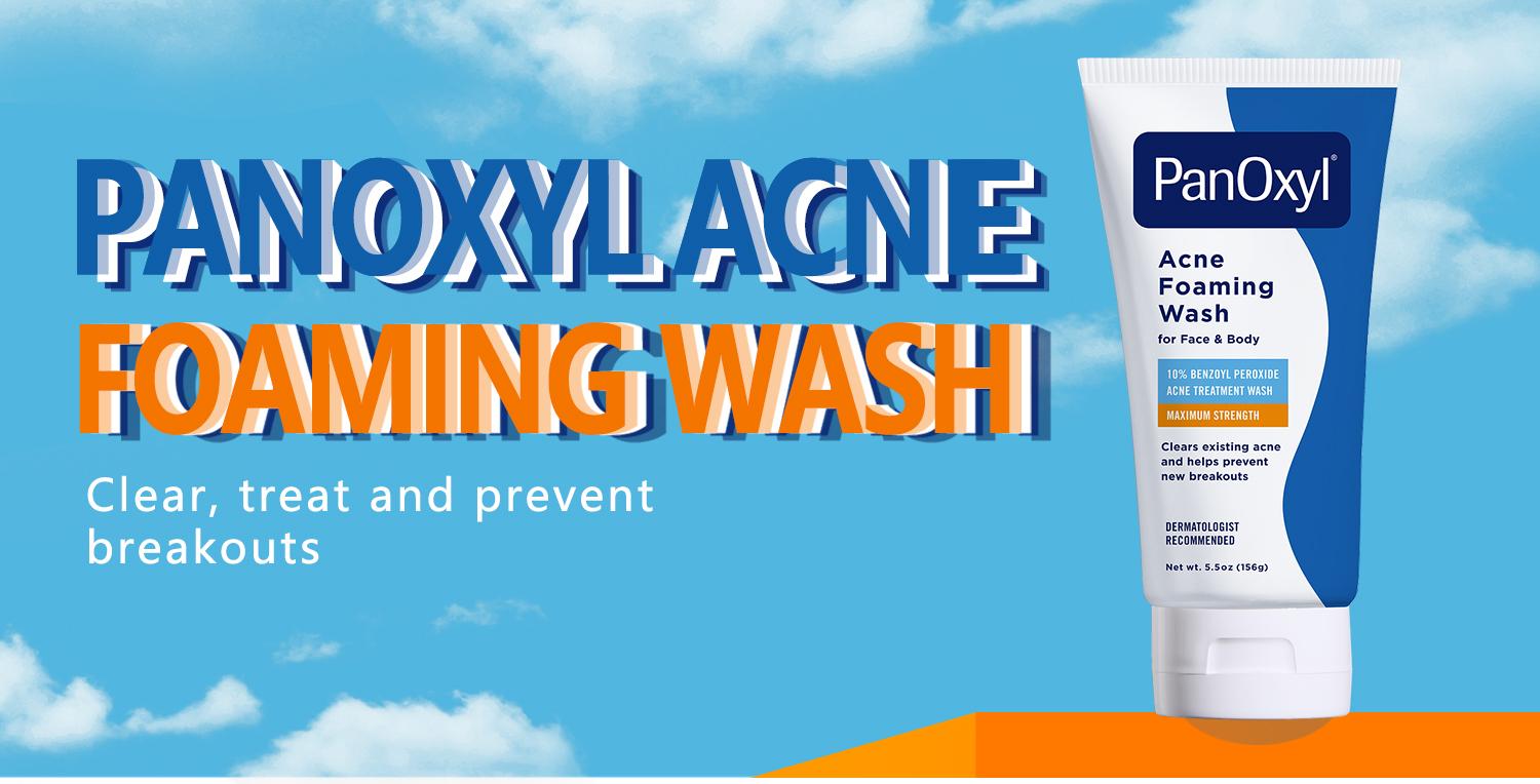 [PanOxyl official]PanOxyl Acne Foaming Face Wash with 10% Benzoyl Peroxide - Maximum Strength Antibacterial Solution for Clear, Healthier Skin，5.5 oz（156g） Cleansing Facial