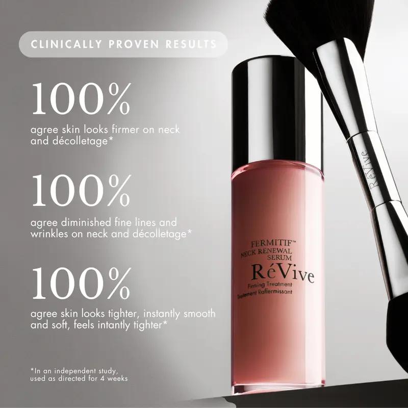 RéVive Fermitif Neck Renewal Serum / Firming Treatment - Restores Skin's Elasticity, Smooth Fine Lines & Boost Collagen - Enriched with Signature Bio-Renewal & Bio-Firming Peptides, Includes Dual Ended Applicator Brush (50 ml/1.7 oz)
