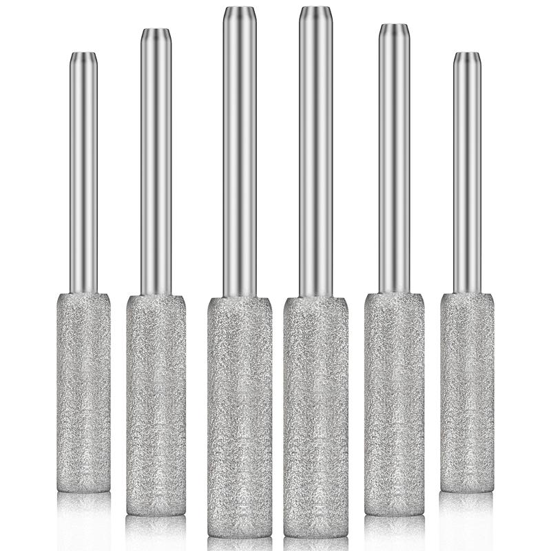 6 Pcs/30pcs Grinding Burr Set Diamond Sharp Rotary Burrs Bit with 1/8 Inch Shank Wear Resistant Burr Grinding Stone File Polishing Grinding Tool Grinding Bits for Chainsaw Stone Metal Wood