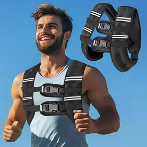 Weight vest, 8 pounds/10 pounds/12 pounds/18 pounds, Weighted Vest for Women & Men with Reflective Stripe and Adjustable Buckle, Comfortable & Durable Rucking Vest for Walking, Running & Strength Training