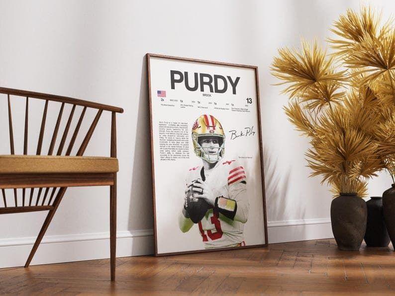 Brock Purdy Poster, Football Wall Print, Football, Football Poster Print, Sports Decor, San Francisco 49ers Poster, Football Player Gift