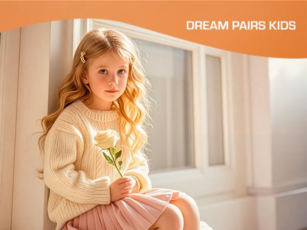 Dream Pairs Girl's Pearl Strap Mary Jane Ballerina Flats Cute Footwear Spring Summer Comfortable Kids Shoes Party Glitter