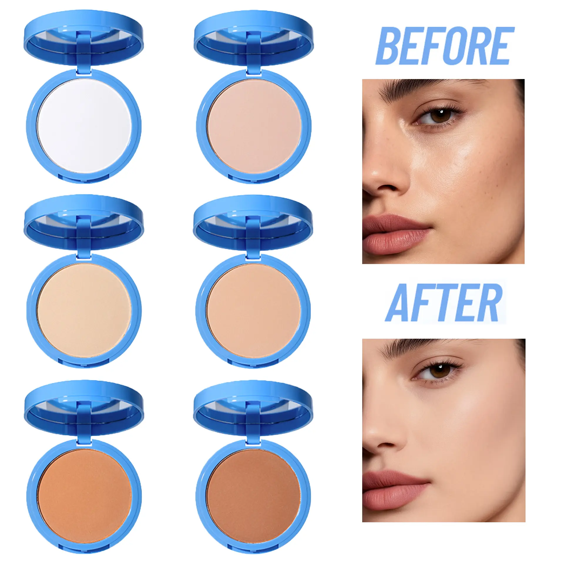 Ultra-Fine Matte Pressed Powder, 12H Shine-Control & Sebum-Blocking, Invisible Pore Blurring, Non-Greasy Finish for Humid Summer Errands & Long Work Commutes, Travel-Size Compact