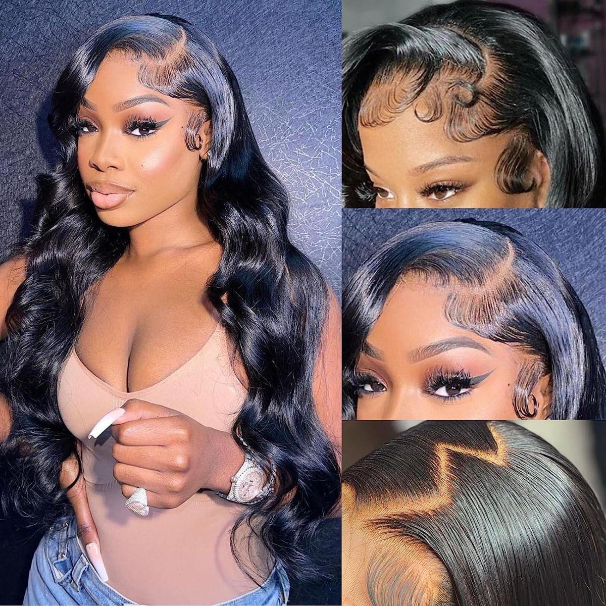 MYLOCKME Brazilian Hair Body Wave 13x6 Lace Frontal Human Wig Pre Plucked 13x4 HD Transparent Lace Frontal Wig For Women 180Density blackfriday