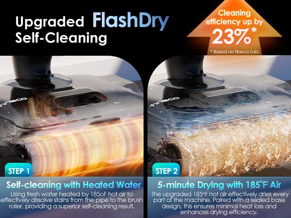 Tineco Floor One S9 Artist Pro Wet Dry Vacuum Cleaner, 22kPa Suction, 360° SmoothDrive, Anti-Tangle Design, 185°F Flashdry, 75 Min Runtime, Dual-Edge Cleaning, 180° Lay-Flat