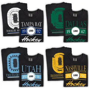 Comfort Colors Vintage All Team Hockey 2 Sided Black T-Shirt, Retro All Teams ICE Hockey Shirt, Game Day Shirt, Gift Fan Sport Menswear Tops Crewneck