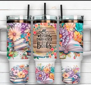 40 oz Tumbler - Distracted by Books