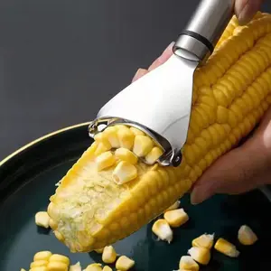 Corn Peeler Corn Planer Thresher Stainless Steel Corn Peeler for Corn On the Cob Corn Kernel Remover Tool Magic Corn Stripper Tool Corn Cutter Corn Scraper with Ergonomic Handle for Kitchen
