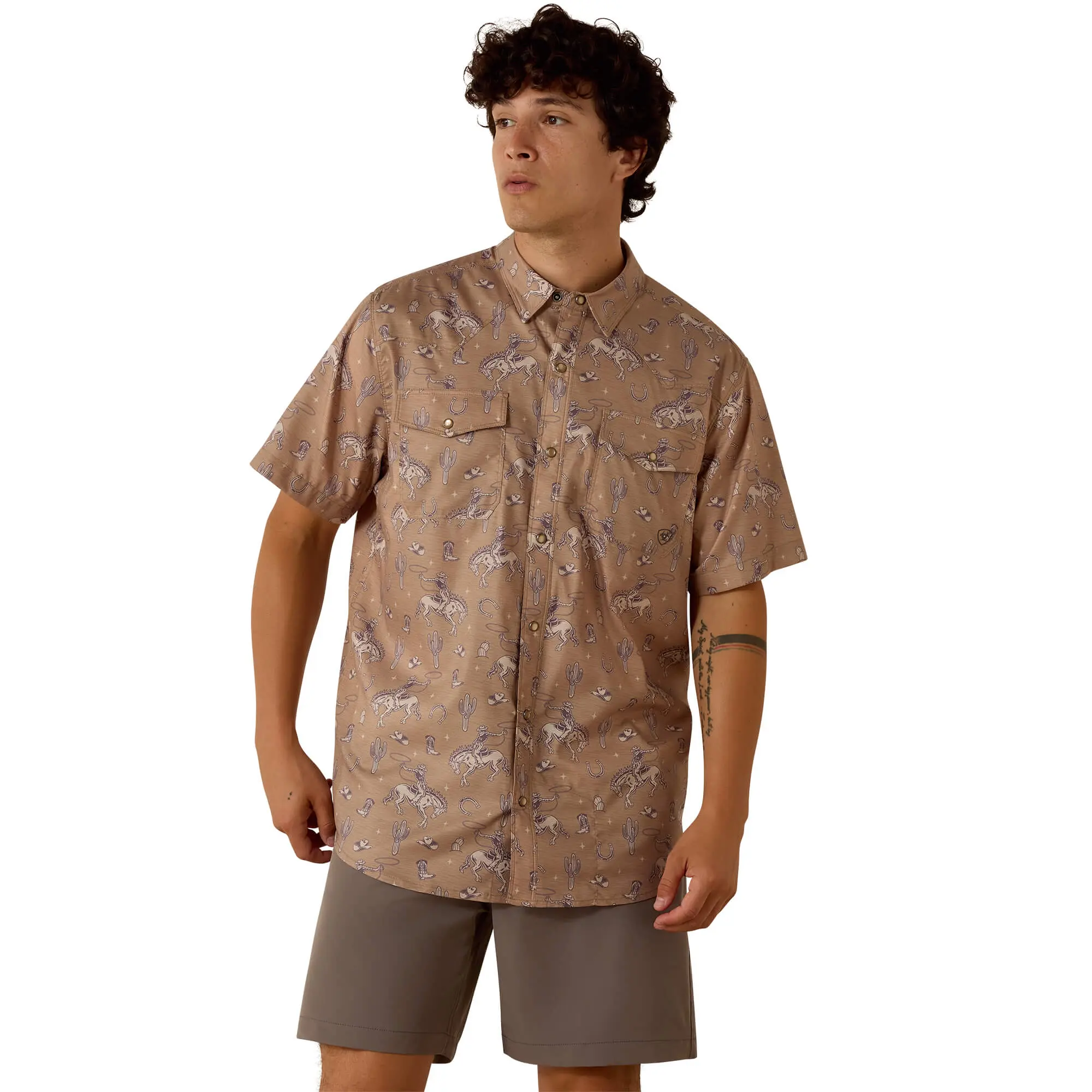 Men's Printed VentTEK Western Fitted Snap Shirt