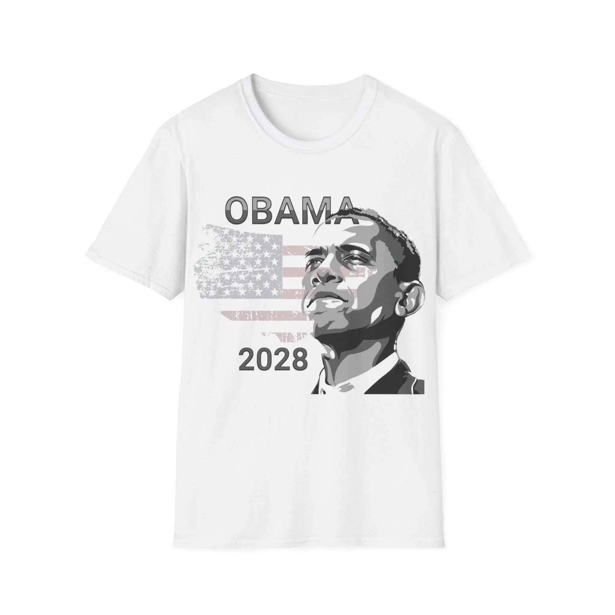 A fun, Hypothetical Obama 2028 Design Unisex Softstyle T-Shirt