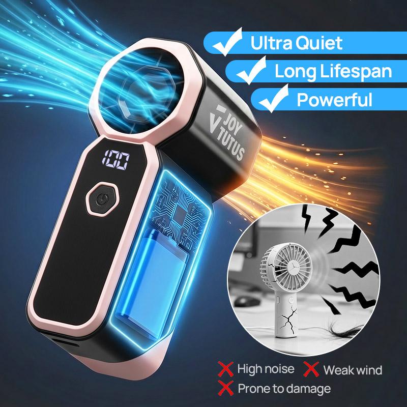 JOYTUTUS 2026 Handheld Mini Fan, 4 Wind Power USB Rechargeable Portable Fan [6-18 Working Hours] with Pocket Design 89g, Handheld Neck Desk Use, Small Personal Cooling Travel/Summer/Concerts Essentials, Valentines Day Gifts for Her, Women Men Kids