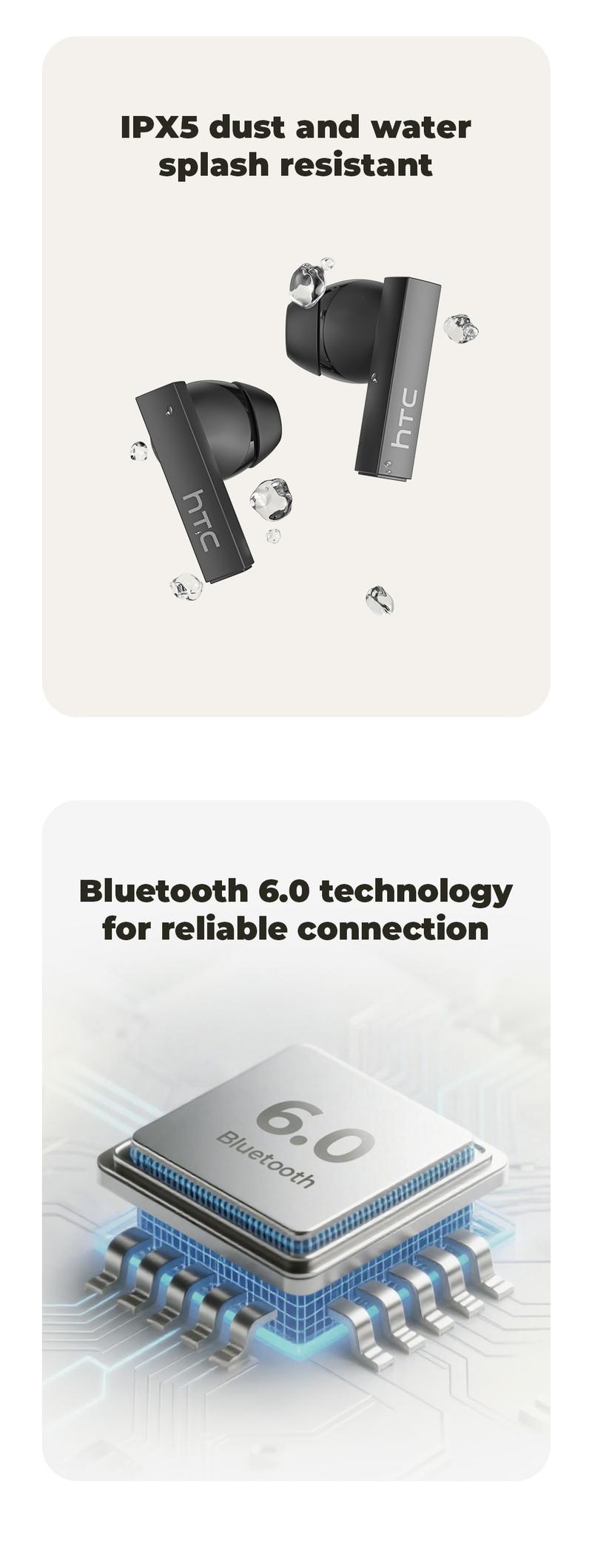 HTC NE40 Translation Bluetooth 6.0 Earphones LED Display High Fidelity Waterproof Wireless Earphones, Translation in 134 Languages With APP, TWS Touch Control Earbuds, Suitable for Office, Sports, Study and Audio Calls | Built-in Microphone | AI Earphones