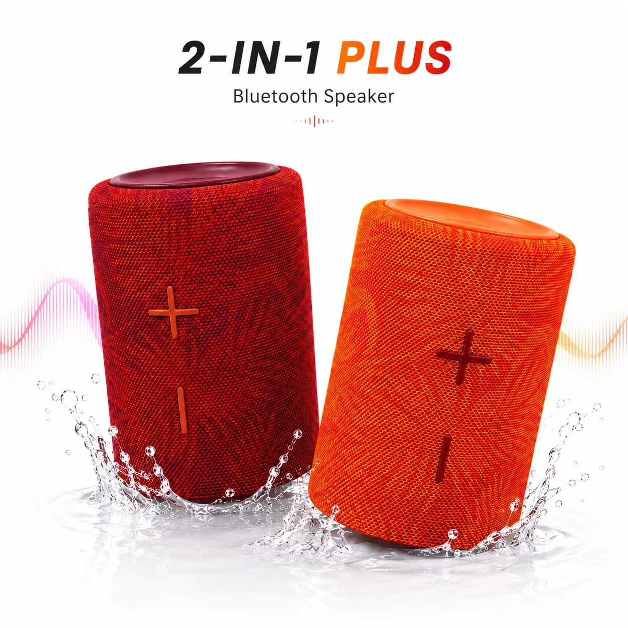 2-in-1 Magnetic Bluetooth Speaker Plus, 40W Stereo Sound, Bluetooth 6.0, TWS Pairing, RGB Lights, IPX5, FM/AUX, Outdoor Party Speaker
