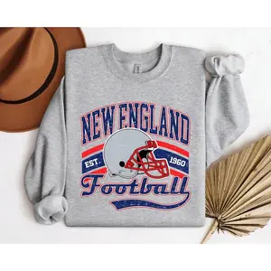 [Sale Up To 30%] + [Free Ship] Vintage New England Football Style Sweatshirt,The Pats T-Shirt,Vintage New England Fan Gift Crewneck,Patriots Sweatshirt