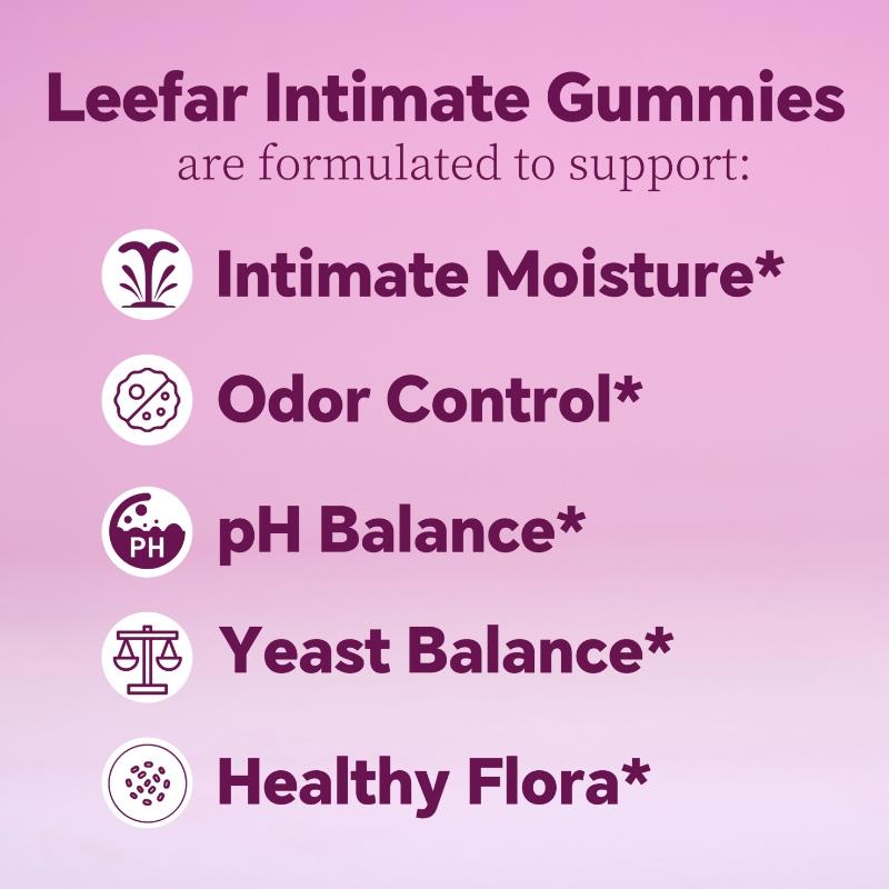 LEEFAR Her Juicy Feminine Probiotics Gummies- All in One Solution with Slippery Elm and Prebiotics&Lactobacillus Probiotic Blend for Women's pH Balance and Dryness - Hawaiian Pineapple Gummies 60 Counts Women's Probiotics