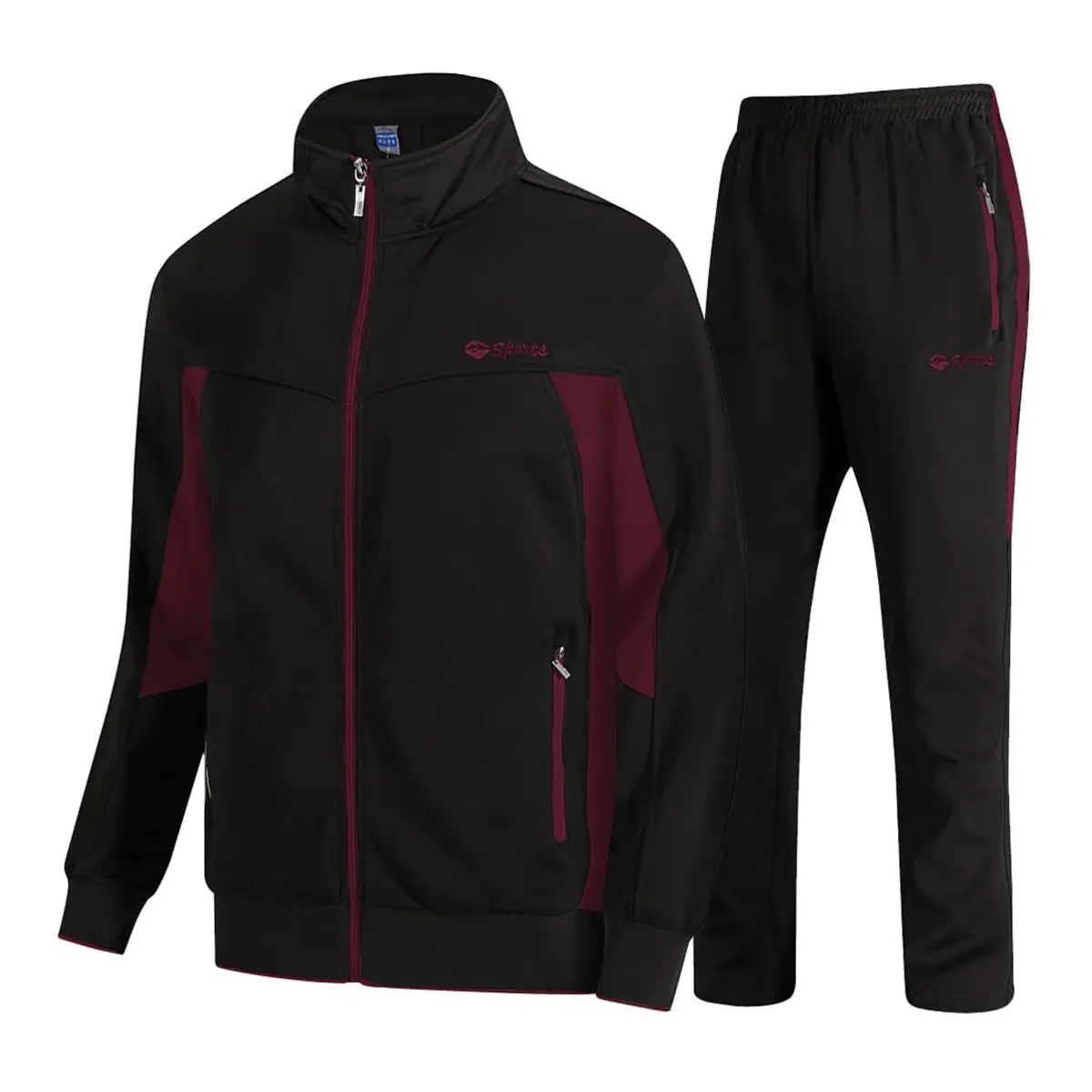 GOPUNE Men's Fall  and Winter Outfits Tracksuits Sweatsuits 2 Pieces Casual Athletic Jogging Warm Up Full Zip Long Sleeve Sports Outerwear Breathable Activewear