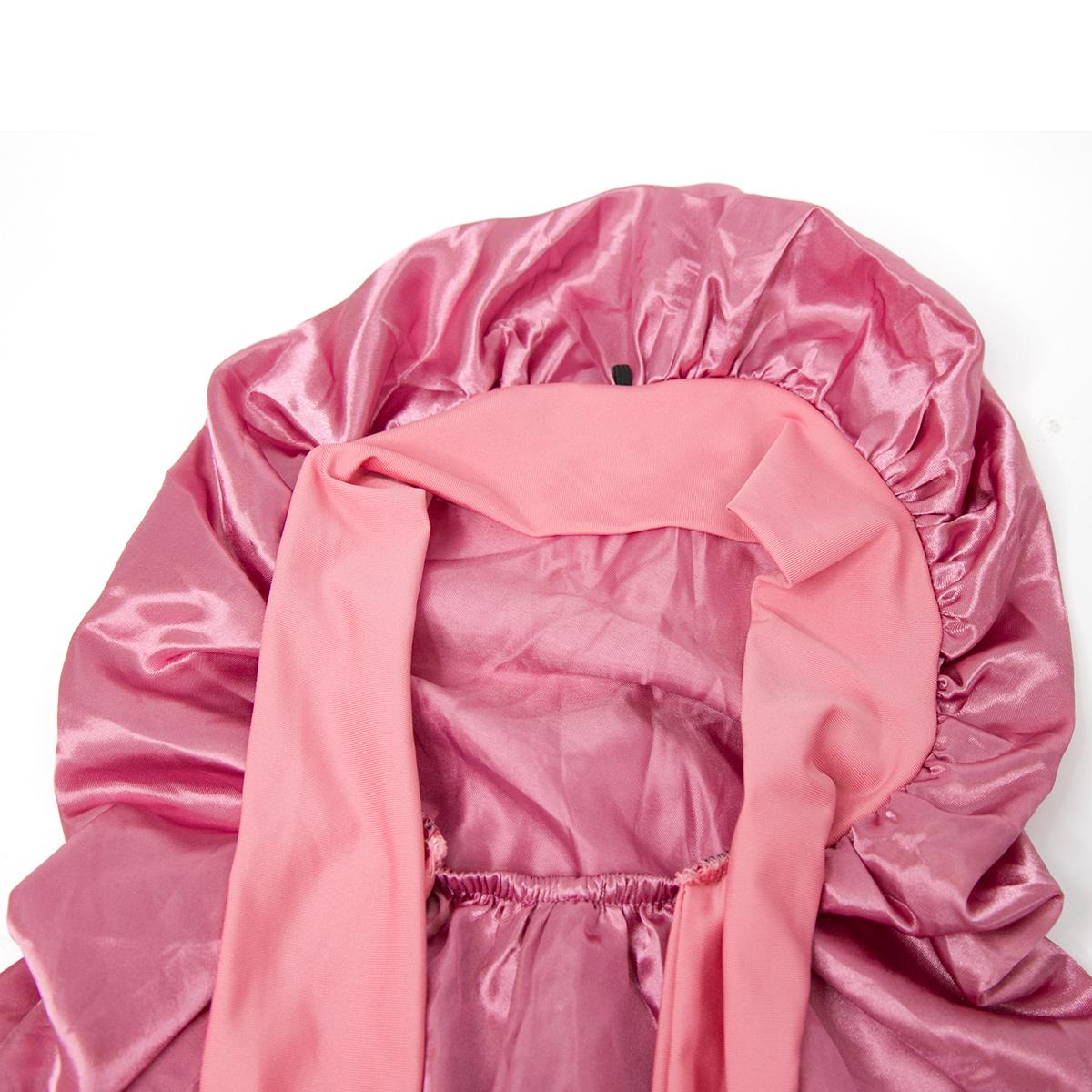 【1 Pc Long Satin Braid Bonnet】 In Pink-For Summer For Women, 2024 New Trendy Sleeping Bonnet, Suitable for Medium to Large Cap Sizes
