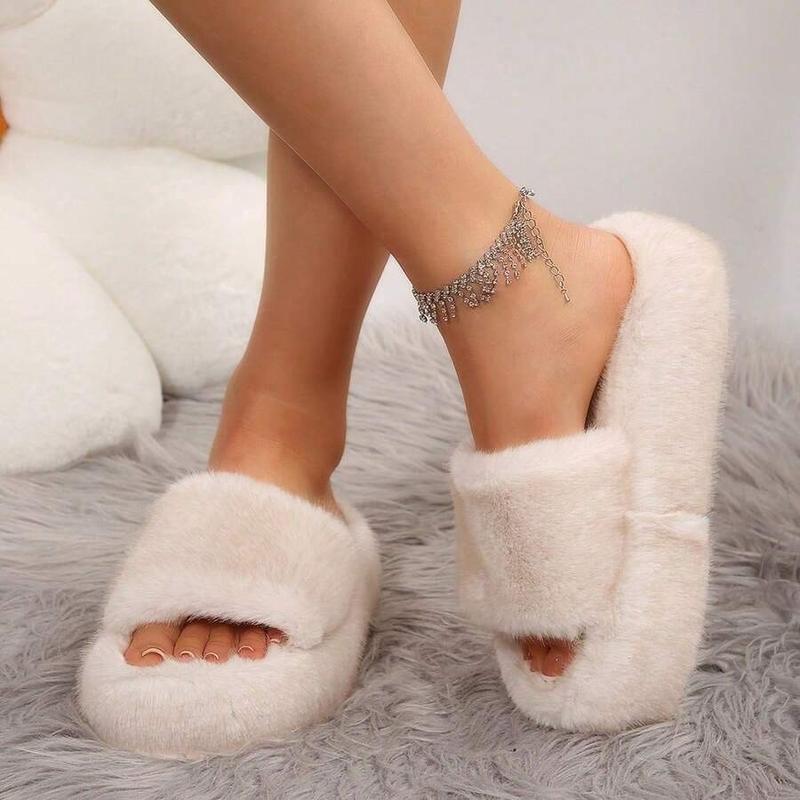 Mysoft Women's Plush Slippers, Soft Warm Winter Shoe, Womensfashion Sandals Slippers for Women, Cozy Indoor Bedroom Footwear, Ideal Valentine's Day Gift