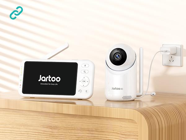 Jartoo 2K 5.5" Video Baby Monitor with Camera and Audio,AI Cry Detect 1860ft Long Range Baby Monitor No WiFi Baby Camera Wireless,Clear Night Vision,ANC, 2-Way Talk,White Noise,6000mAh Jartoo 2K 5.5" Video Baby Monitor with Camera and Audio,AI Cry Detect 1860ft Long Range Baby Monitor No WiFi Baby Camera Wireless,Clear Night Vision,ANC, 2-Way Talk,White Noise,6000mAh