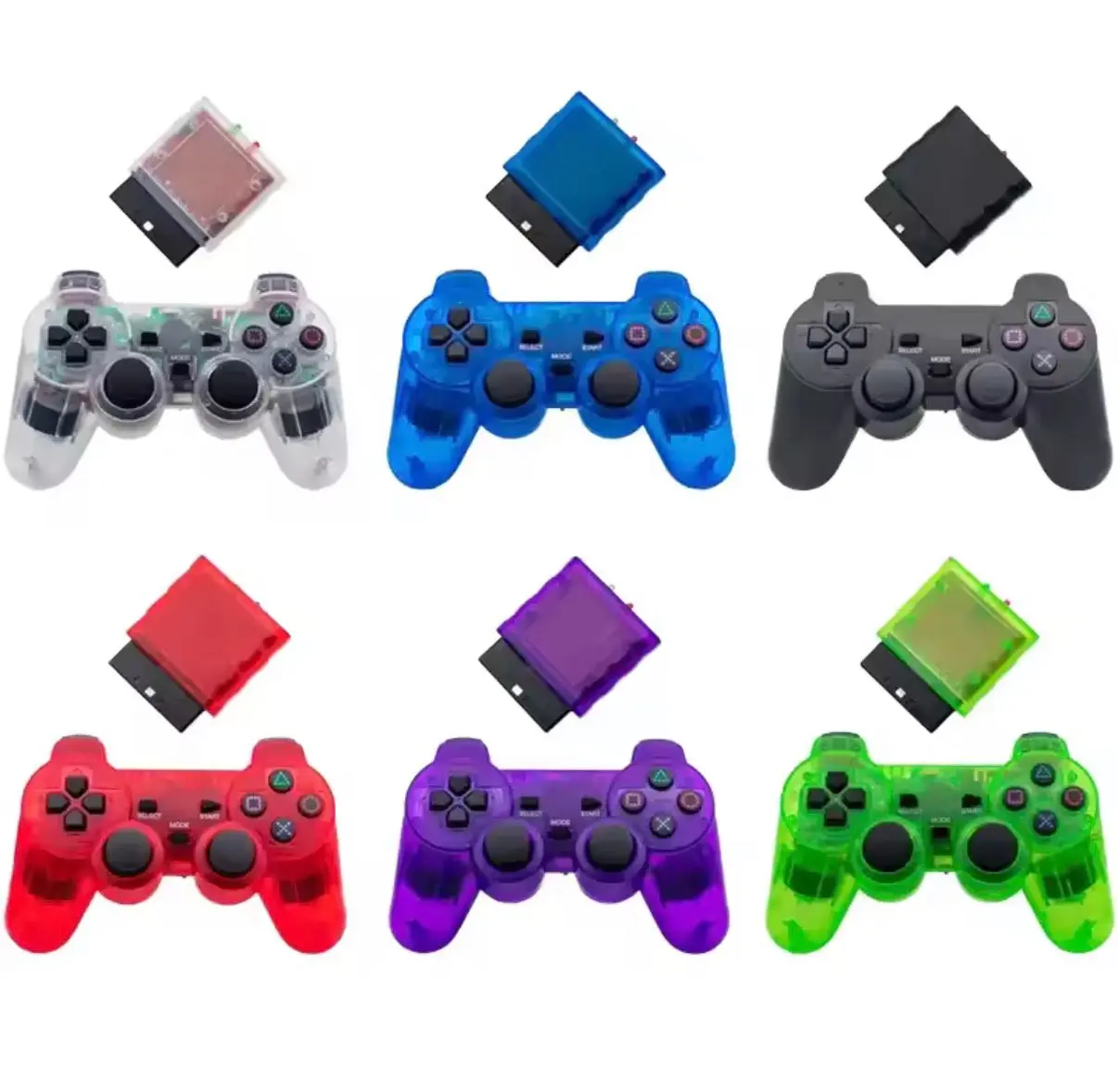 Wireless PS2 Controllers in Cool Clear Colors! 🎮✨