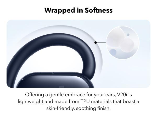 soundcore V20i by Anker Open-Ear Headphones, Adjustable Ear Hooks, Ultra-Comfort, Snug Fit, Powerful Sound, Clear Calls, IP55, 36H Playtime, Bluetooth 5.4 Wireless Earbuds, Multipoint Connection