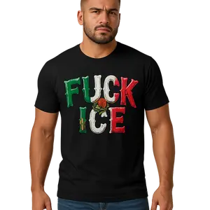 SUMMER GRAPHIC Fresh FXXK ICE Mexico Flag Look T-Shirt for Men Soft Cotton Crew Neck Short Sleeve Casual Classic Graphic Tee Comfortable Versatile Everyday Wear - Crewneck, Womenswear, Top