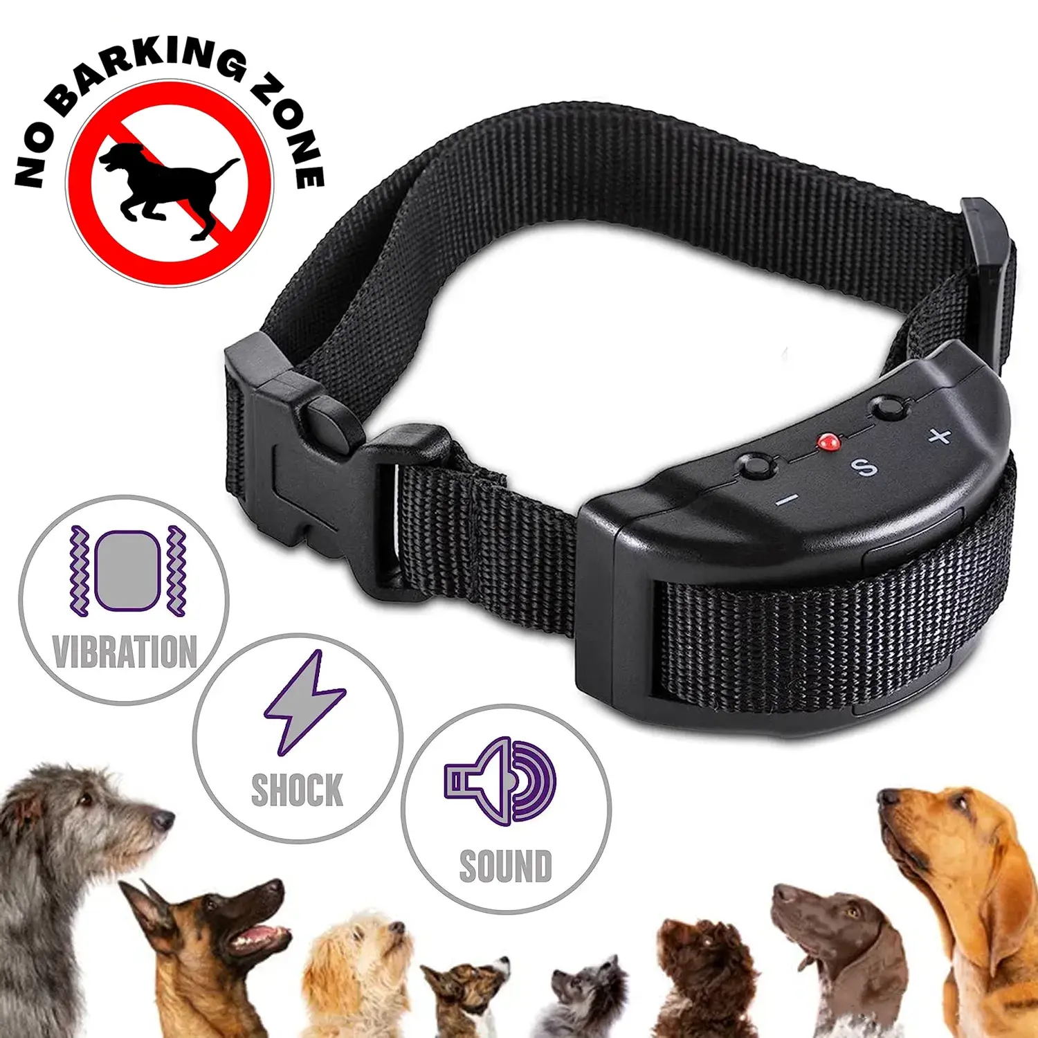 Anti-Barking Collar Automatic Voice Control for Pet Dogs Bark Collar, Electric Pet Dog No Shock Training Necklace