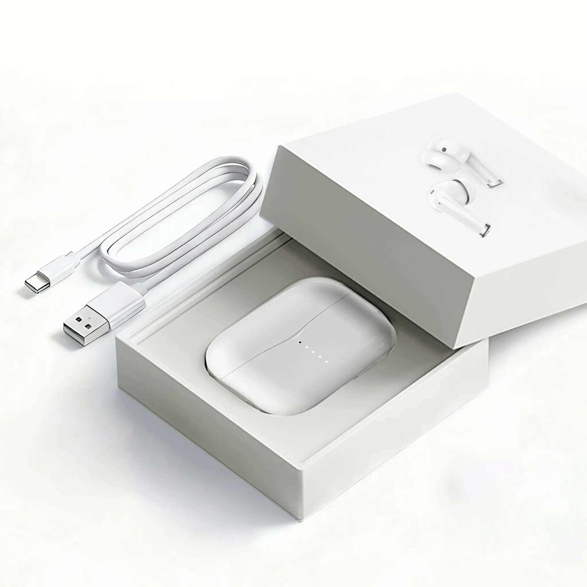 Wireless In Ear Earphones with Bluetooth 5.3 Chargeable Charging Case, Audio Electronic Headset, iOS/Android Compatible, Digital Signal Antenna, Aux Cable Docking Station, Lightweight Wireless Earbuds, Portable Charging Wireless Headphones