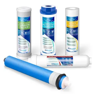 Filter Replacement Set for 5-Stage Reverse Osmosis Water Filtration System 1-Year Supply with NSF Certified Membrane