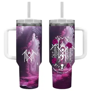 Sleep Token Music 40oz Tumbler With Handle – The Cult Band Tumbler Gift – Retro The Masked Band Water Bottle - Sleep Token Band Tumbler - Gift For Fans.