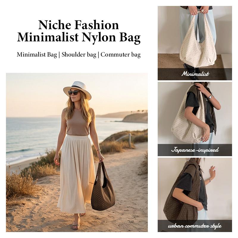 Star Polka Dot Canvas Tote Bag for Women Large Capacity Shoulder Bag with Magnetic Snap for Daily Commute School Casual Outings