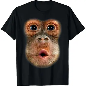 100 Cotton Monkey Stomach Humorous Meme Trendy Viral Video T-Shirt