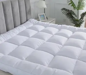 Cloud-Like Mattress Topper 4 Inch 10cm Extra Deep Quilted Top Mattress Pad for Back Pain Relief Ultra Soft Breathable & Naturally Cooling for Hot Sleepers Microfiber 360° Elastic Skirt Fit for 8-21 Inch Mattresses Enhances Comfort & Supports Restful Sleep