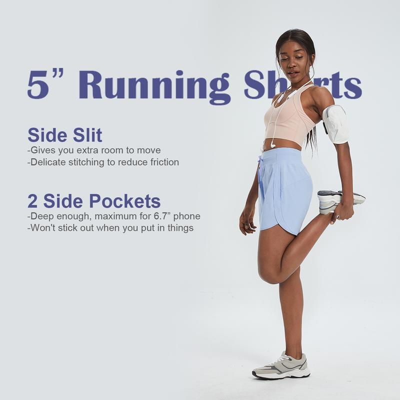 baleaf 2025 Women's  5''/7'' Athletic Long Running Shorts with Zipper Pocket High Waistband Quick Dry Bermuda Shorts for Gym Hiking and Workout