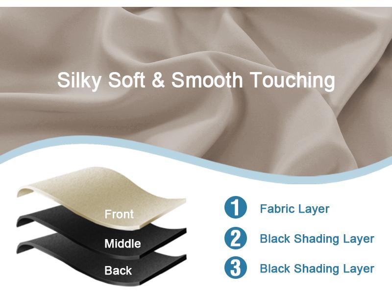 H.VERSAILTEX 100% Blackout Curtains for Bedroom with Black Liner Full Room Darkening Curtains Thermal Insulated Back Tab/Rod Pocket Window Drapes for Living Room, 2 Panels