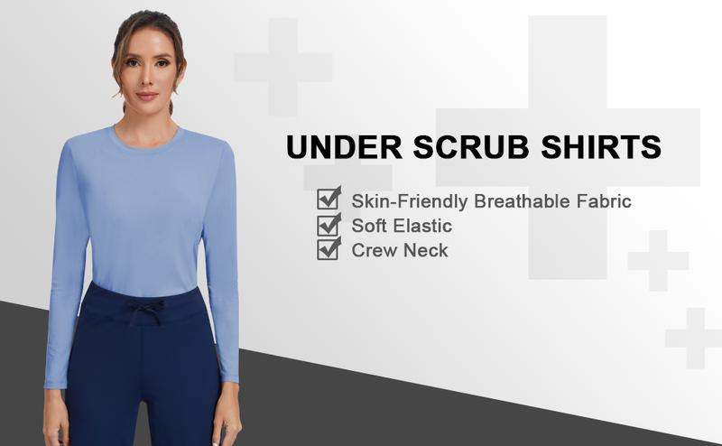 Women's Undershirt Soft Long sleeve Underscrub Tee with Breathable & Easy Care Fabric Women's Undershirt Soft Long sleeve Underscrub Tee with Breathable & Easy Care Fabric