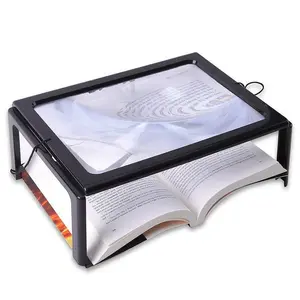 Foldable Hands-Free Full Page Magnifier with Stand - 3X Large Rectangular Magnifying Glass for Reading Books, Newspapers & Crafts for Seniors