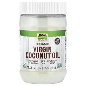NOW Foods Real Food, Organic Virgin Coconut Oil, 12 fl oz (355 ml)