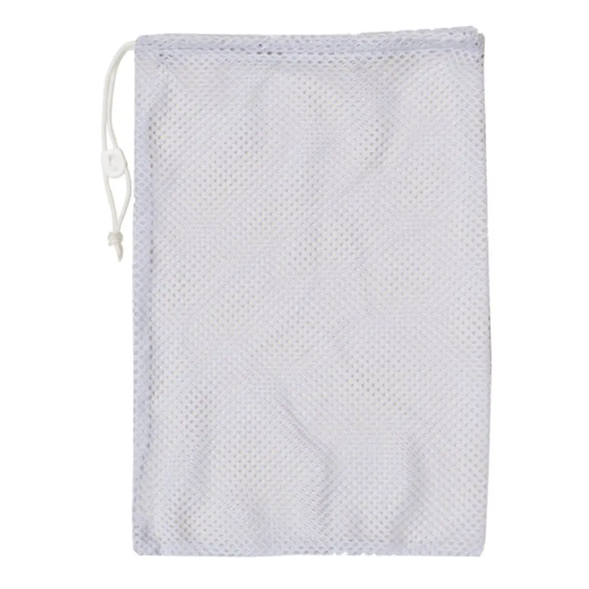 CHAMPION Heavy-Duty Nylon Mesh Equipment Bag, 12" x 18" High-Quality Carryall for Ball Sports & Lacrosse Gear with Drawstring Lock & ID Tag, White, Mesh Pattern