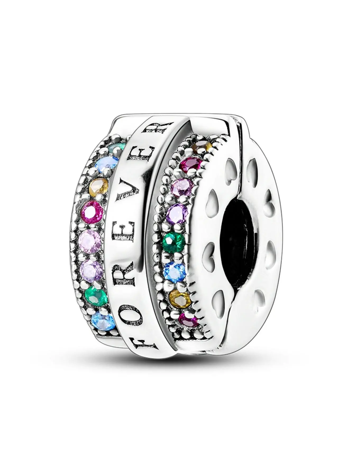 Rhinestone & Letters Decorated Clasp Clip Design Embellished Beaded Bead, Beads for Bracelets, Letter Beads, Letter Charm Beaded, Fashionable DIY Jewelry for Bracelet Making, Cute DIY Jewelry for Women & Girls' Birthday Gift
