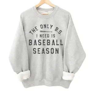 Retro Baseball Season Sweatshirt, Vintage The Only B.S I Need Is Baseball Season Shirt for Baseball Fans & Lovers