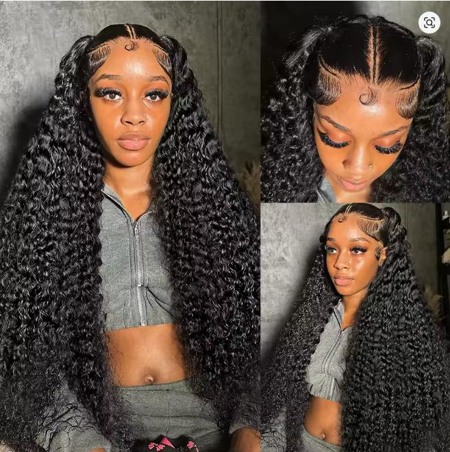 Bling Hair Deep Wave Frontal Wig 13x6 Hd Lace Loose Wave Wigs Brazilian Hair Natural Hairline Pre Plucked 30 Inch Gueless Lace Front Human Hair Wig