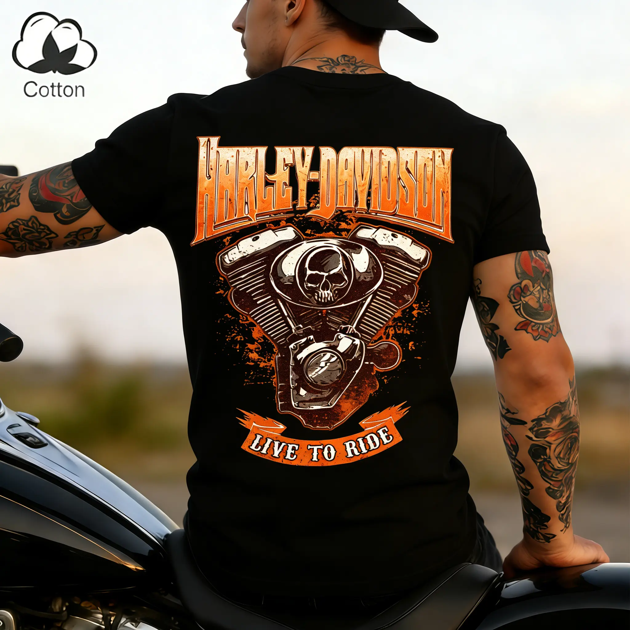 2026 New Boxy Fit Tee 100% Premium CottonMen's T-Shirt High-Quality Soft Fabric Cotton Tee Streetwear Black tshirt Live to Ride Biker Tee Bosozoku Vintage Print Graphic Shirt Relaxed Fit Unisex Short Sleeve Fashion MotorcycleBoxy Fit Unisex T-shirts M-5XL