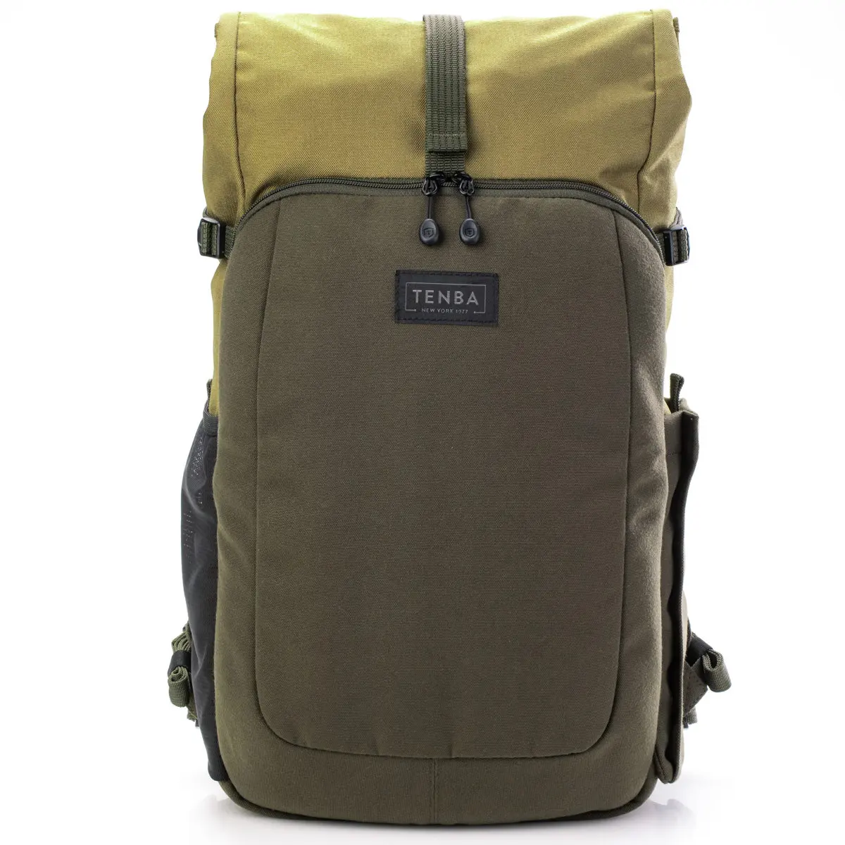 Tenba Fulton V2 16L Vintage Water-Resistant Camera Backpack Accessories - Roll-Top Seal, Rear Storage for Mirrorless/DSLR, 5-7 Lenses, 16" Laptop, Equipment Protection, Tan/Olive