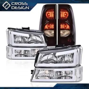 CROSSDESIGN FIT FOR 2003-07 SILVERADO LED DRL BAR HEADLIGHT BUMPER LAMP+TAIL LIGHT
