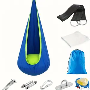 Hammock Swing Chair - Indoor/Outdoor Hanging Hammock Chair Supports up to 176 lbs - Perfect for Relaxation and Playtime, Hanging Hammock Chair, Camping Hammock