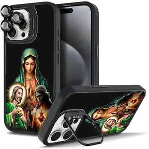 Catholic Devotional Phone Case, Sacred Saints Pattern For Samsung iphone 17/AIR 16 15 14 13 12 11 PRO PLUS MAX COOL Fashionable Tough Magnetic Durable Metal lens frame Film Bracket Stand Gift Full Protection Camera Holder Phone Cases Cover 11X-L0976