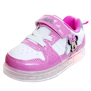 Minnie Mouse Sneakers Girls  Polka Dot Casual Everyday Play Hook and Loop Durable (Toddler / Little Kid)